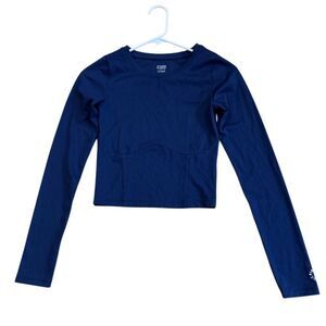 PINK Victoria's Secret Women's Blue Compression Workout Long Sleeve Top Small